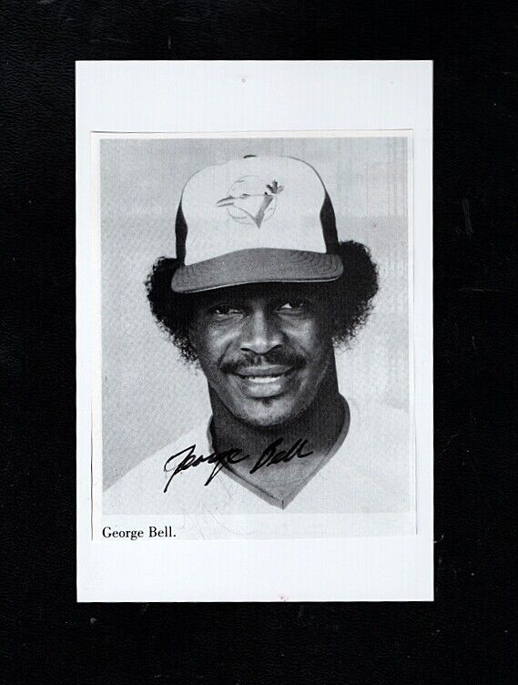 GEORGE BELL-TORONTO BLUE JAYS AUTOGRAPHED 4X6 BOOK Photo Poster painting