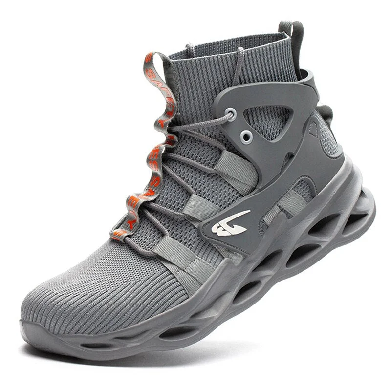 2022 New Work Boots Men Safety Shoes Steel Toe Safety Ankle Boots Indestructible Shoes Anti-smash Work Socks Sneakers Footwear