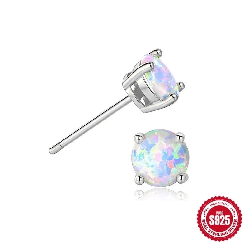 1 Pair 925 Sterling Silver Geometric Ear Studs