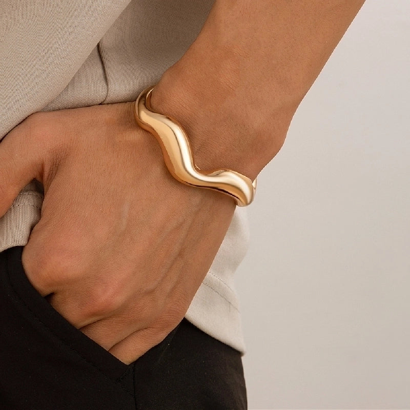 Hip-Hop Solid Color Alloy Bangle