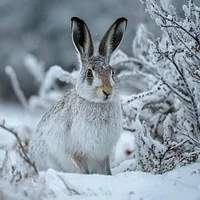 Winter Hare in Snow - Diamond Painting