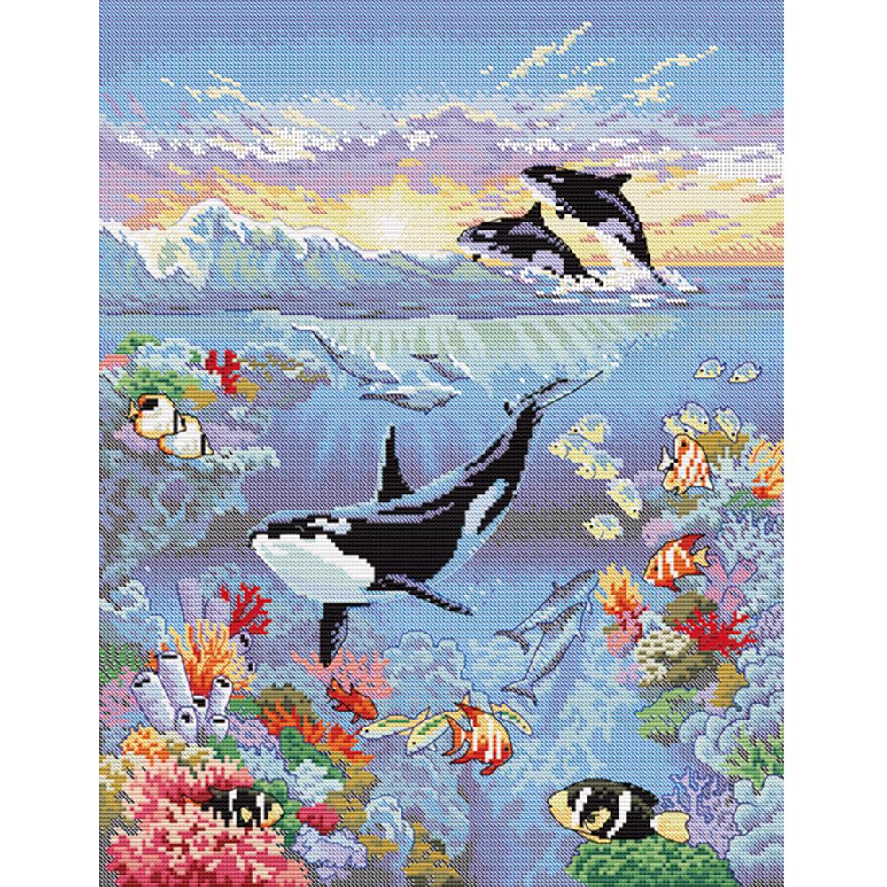 

Ocean World - 11CT Stamped Cross Stitch - 49*60cm, 501 Original