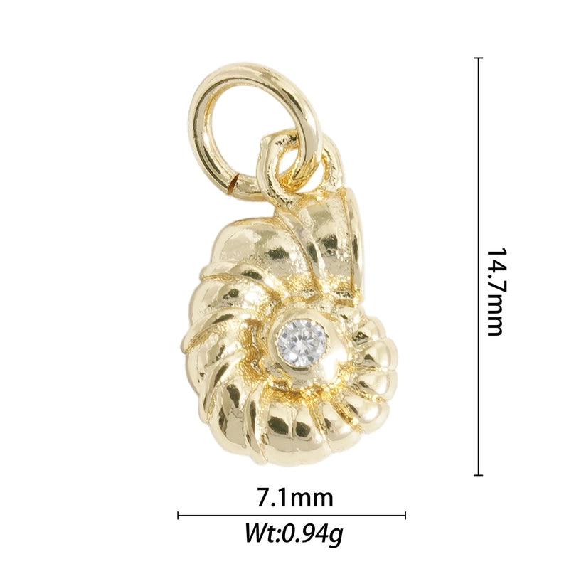 1 Piece Alloy Scallop Starfish Butterfly Pendant