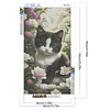 Diamond Painting - Full Round Drill - Cat and Flowers(Canvas|40*70cm)
