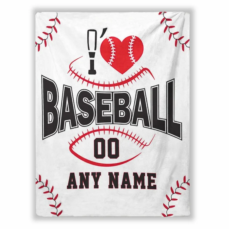 BlanketCute-Personalized Lovely Kid Baseball Blanket with Your Kid's Name | 08