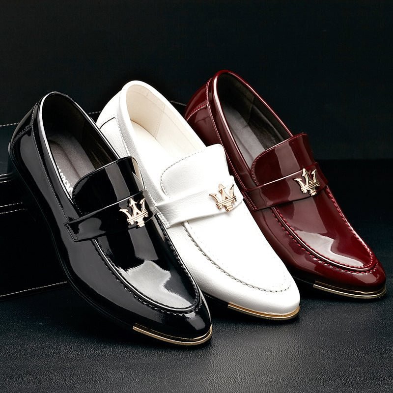 British bright leather pointed men's shoes