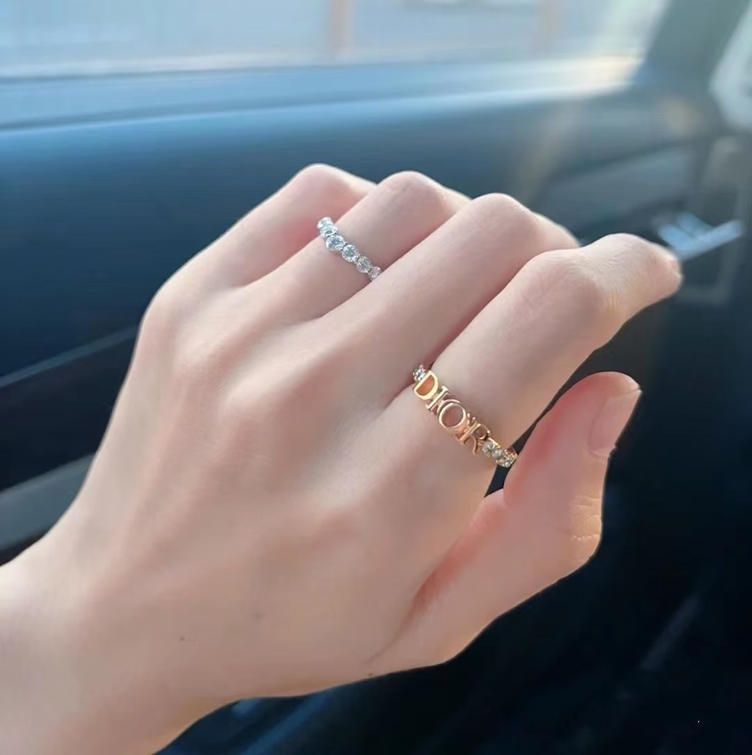 Buy replica Dior Letters Diamond Paved Ring and replica jewelry from PICKS Jewelry