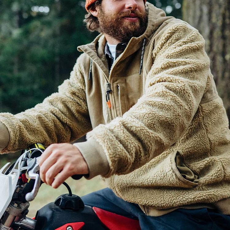 Corduroy airy men's lambswool jacket