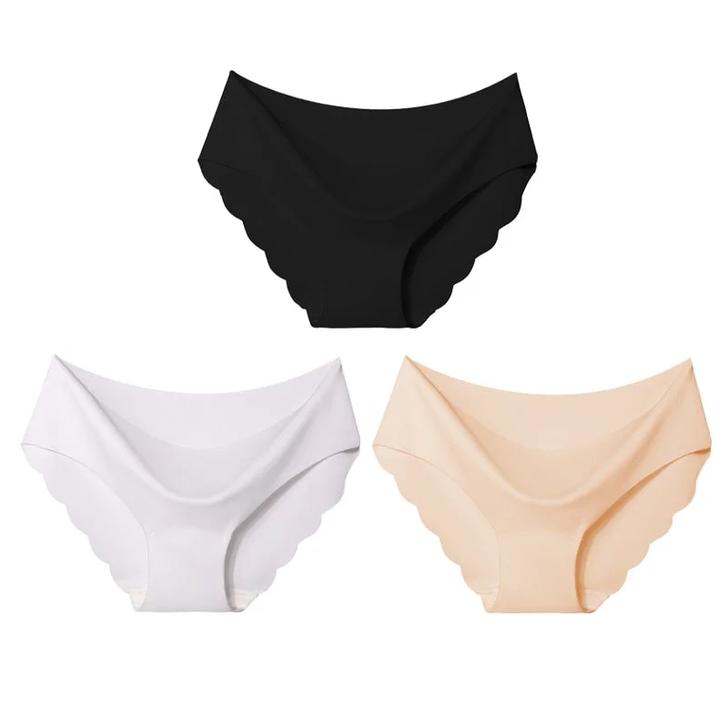 High Quality Women's Seamless Panties Solid Ultra-thin Underwear Women's Sexy Low-Rise Ruffles Briefs Lingerie Underpants New