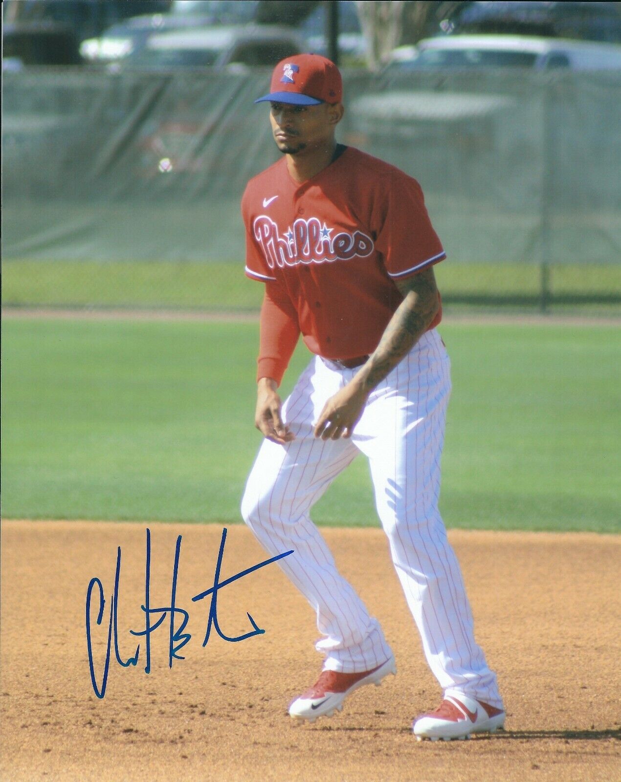 Signed 8x10 CHRISTIAN BETHANCOURT Philadelphia Phillies Autographed Photo Poster painting - COA