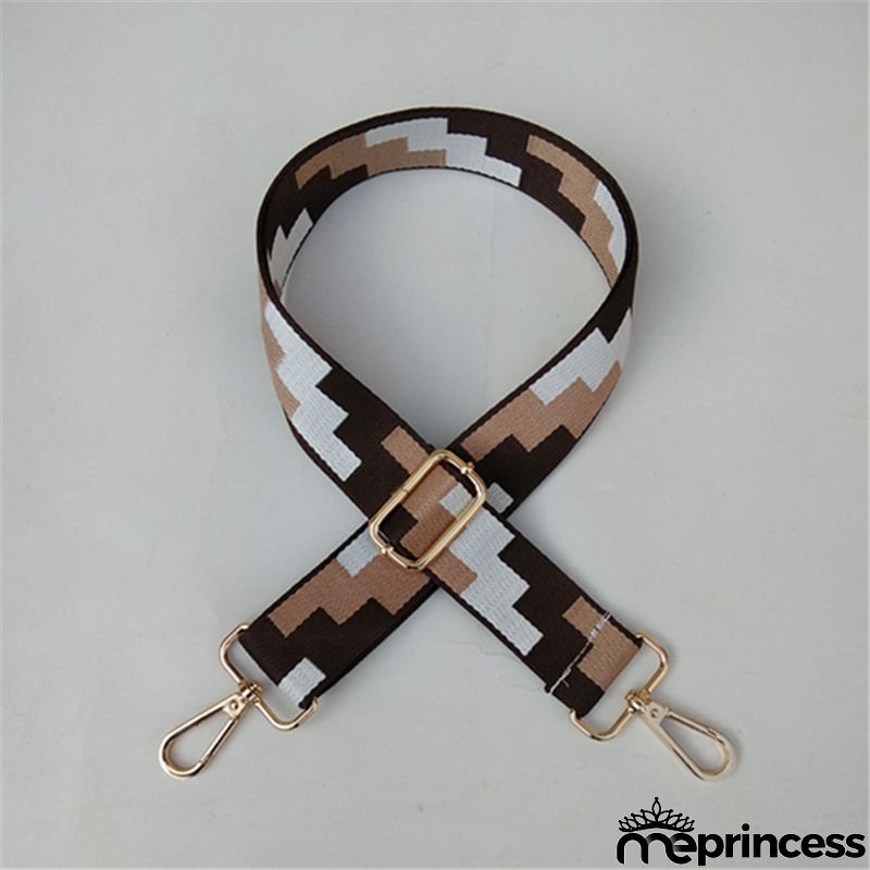 Women Fashion Color Block Adjustable Decompression Replacement Long Strap Bag Accessories