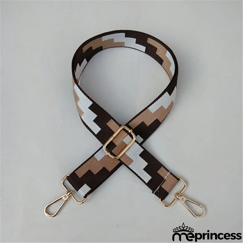 Women Fashion Color Block Adjustable Decompression Replacement Long Strap Bag Accessories