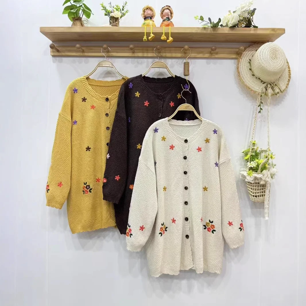 Chicfifth Sweater Women Winter Long Sleeve High Quality Autumn Vintage Top Knitted Cardigan