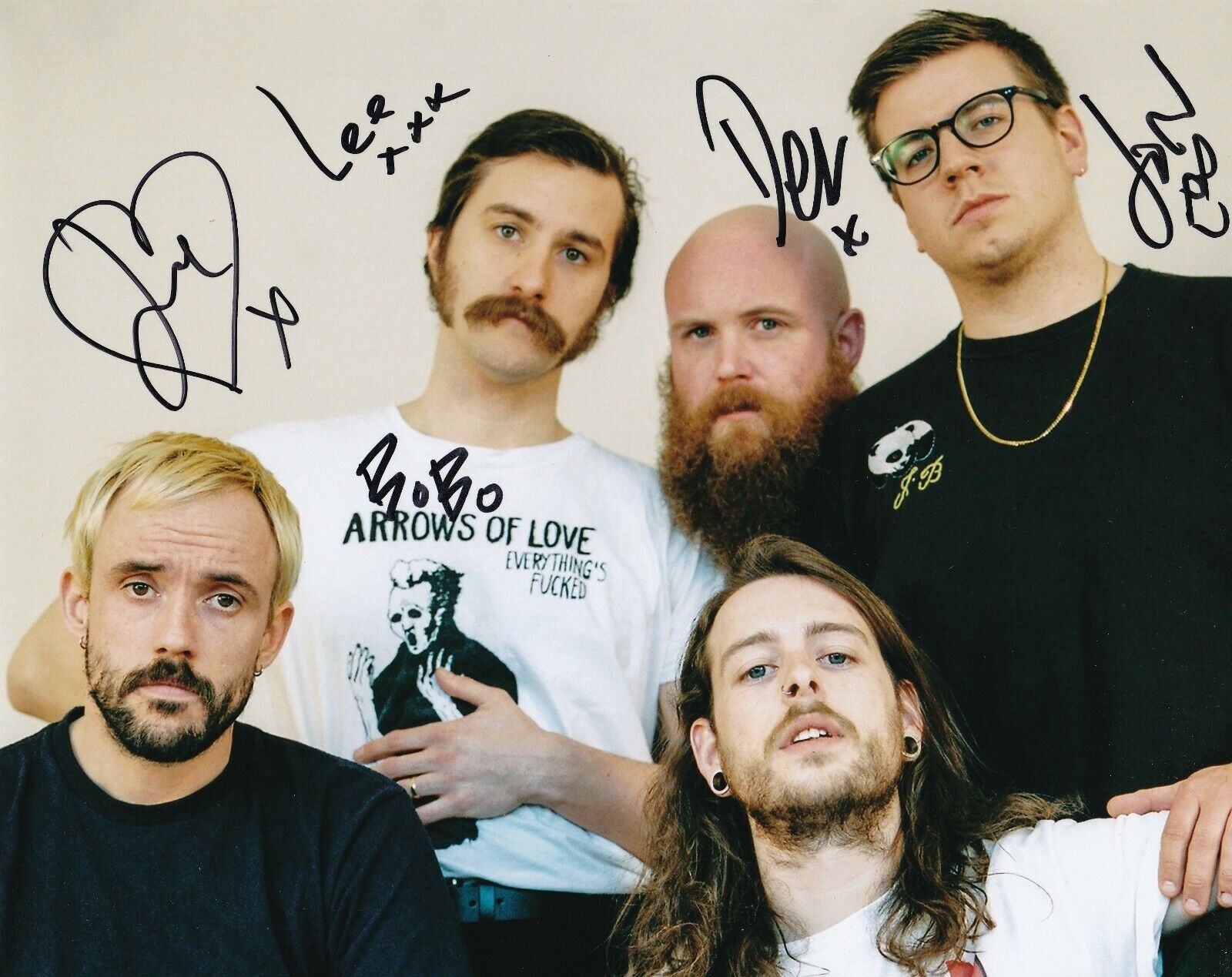 IDLES band REAL hand SIGNED Photo Poster painting #4 COA Autographed by all 5 Members