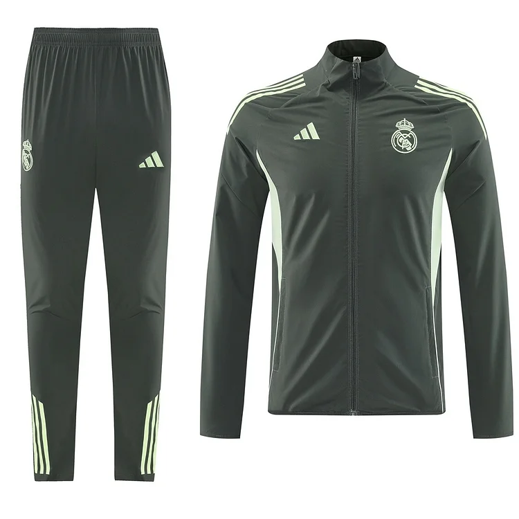2025-26 Real Madrid Dark Green Trench Coat Kit