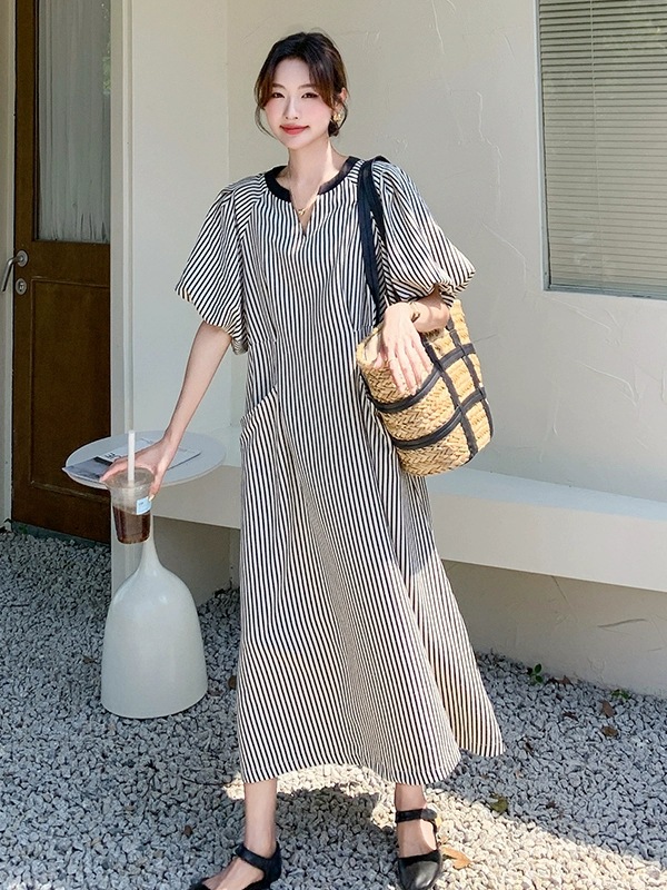 Striped Puff Sleeve Dress | Oversized & Chic Summer Staple