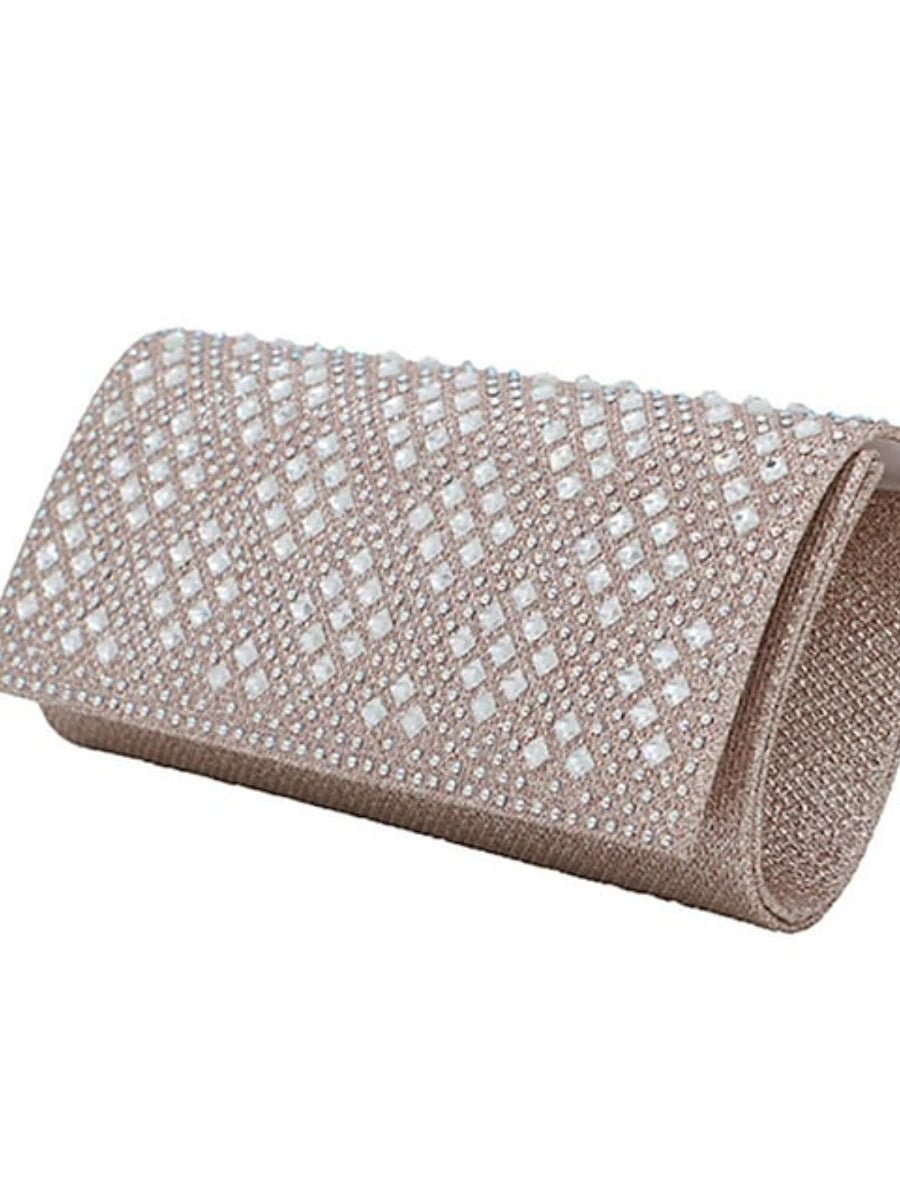Evening Bag For Women Polyester Plaid Crystals Party Bag