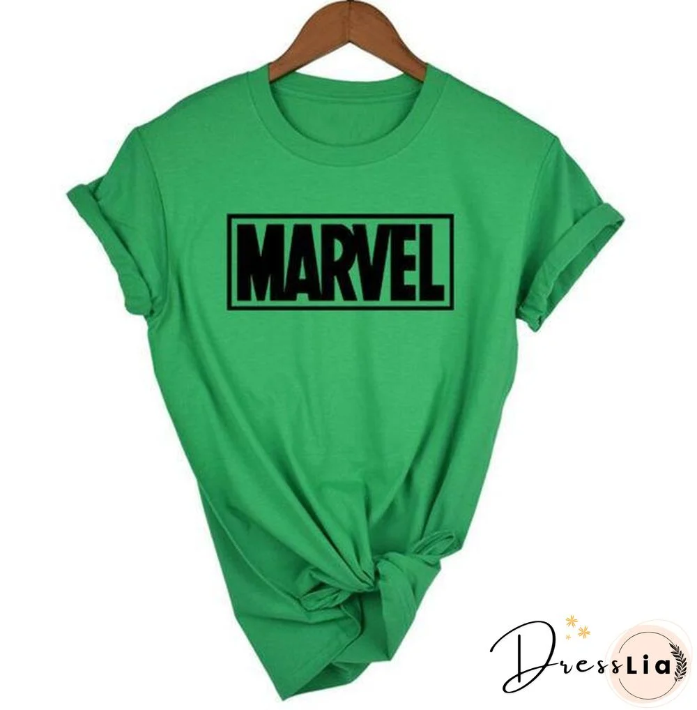 Women Short Sleeve T-shirt O-neck Cotton Super Hero Tops Tee