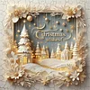(US Only)Xmas Printed Cross Stitch Kit 40x40cm DIY 11CT Embroidery Craft Set Home Decor