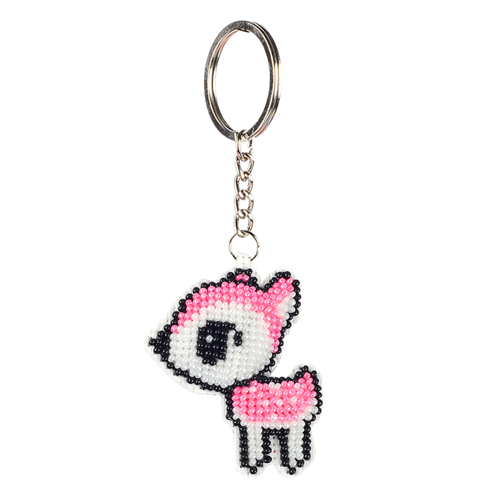 

Little Deer - Stamped Bead Embroidery - Keychain, 501 Original