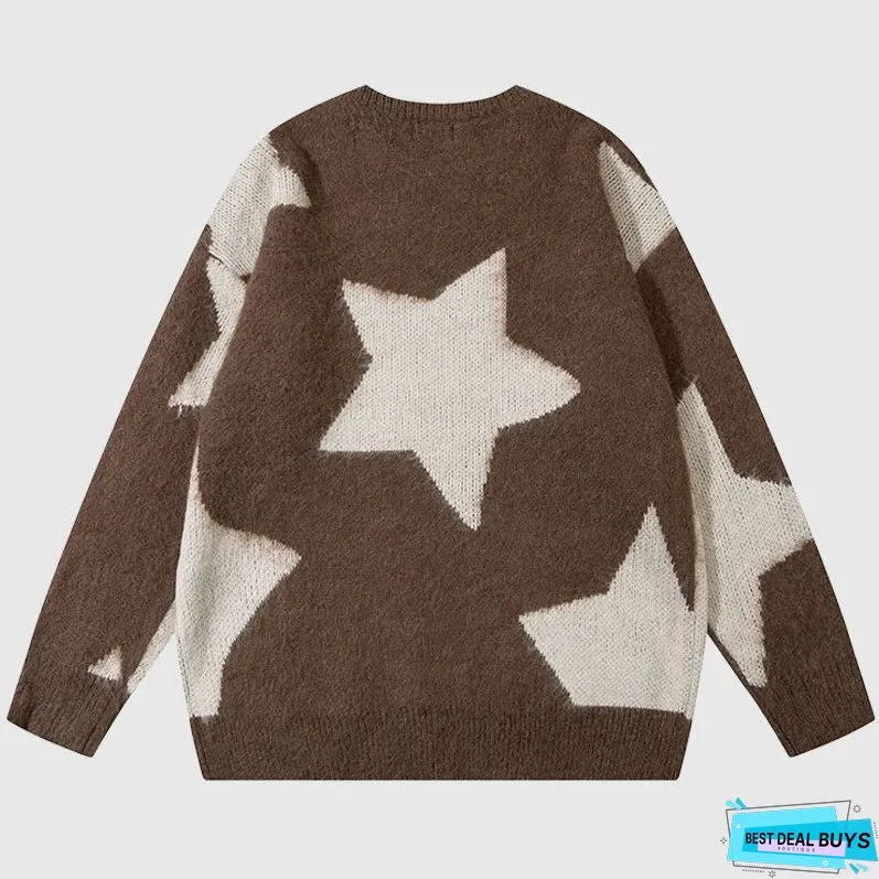 Hollow Out Star Design Pullover