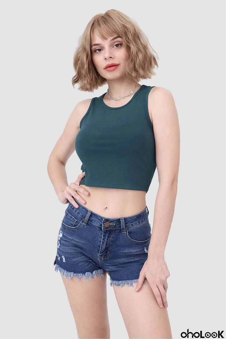 Sleeveless Slim Crop Top