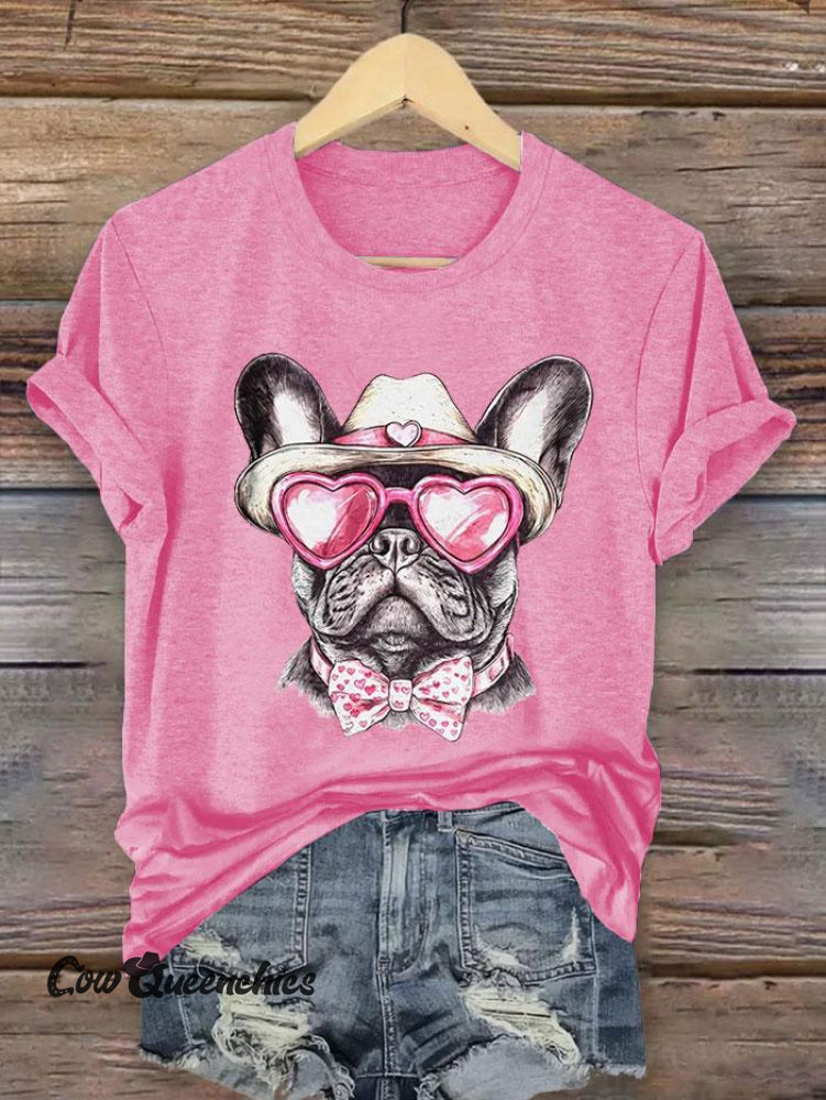 Vintage Art Print T-Shirt Pink / S