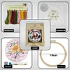 Chicken-DIY Embroidery Kit with Pattern Cotton Threads Needles Hoop 25*25cm/9.84*9.84in