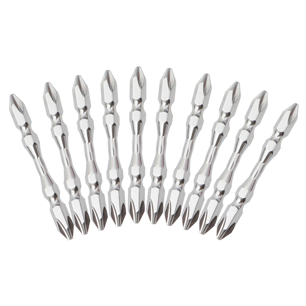 

10pcs 65mm S2 Magnetic Double-ended PH2 Philips Head Screwdriver Bits Set, Plating, 501 Original