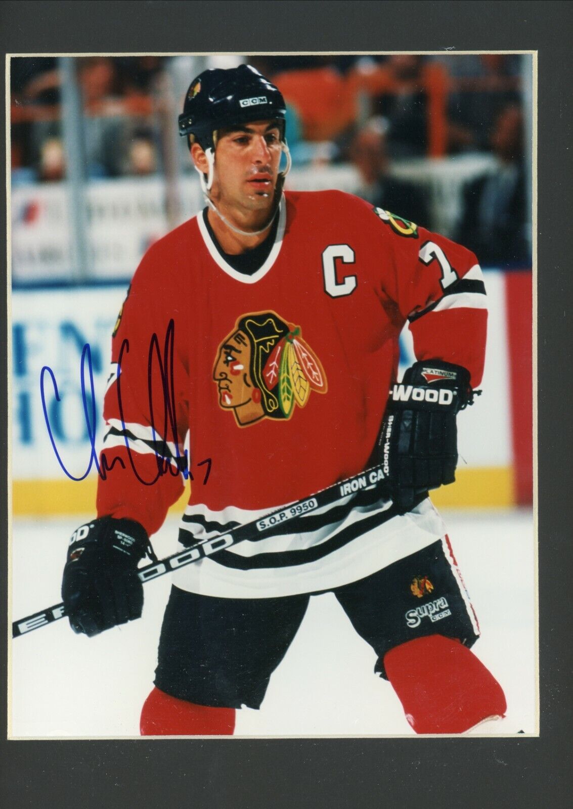 Chris Chelios Chicago Blackhawks Signed Autographed Matted 8x10 Glossy Photo Poster painting COA