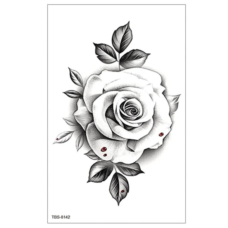 Fake temporary tattoo stickers Violet flowers rose arm shoulder tattoo Sticker Chest waterproof lady women big on body leg men