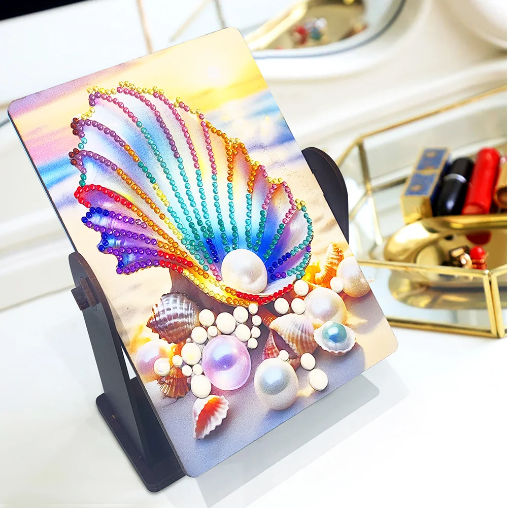 DIY Pearl Special Shape Diamond Painting Table Top Mirror Kit for Adults Beginners
