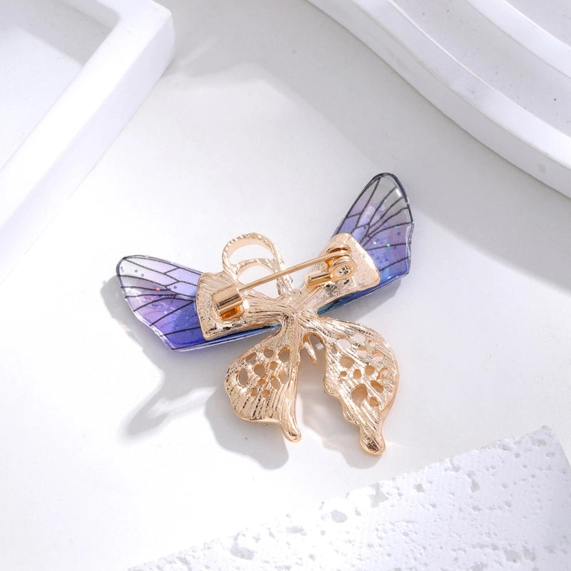 Sweet Pin Butterfly Arylic Plating Inlay Rhinestones Unisex Brooches