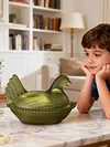 Vintage Hen on Nest Dish with Lid Plastic Chicken-Shaped Candy Dish Tabletop Dessert Plate Snack Bowl for Snacks Dessert Cookies Home Kitchen Office Tabletop Decor