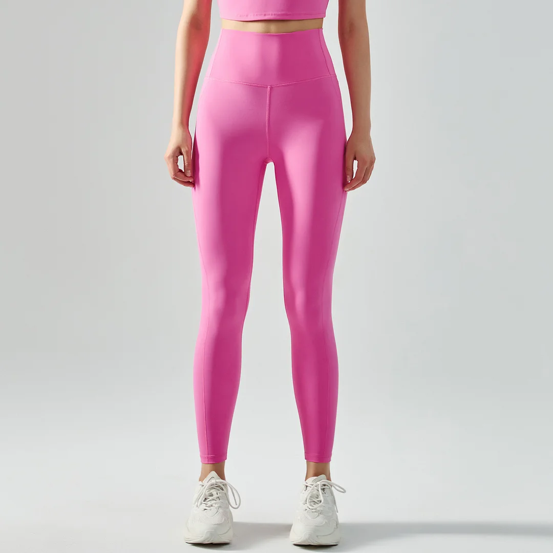Hergymclothing Plum high waist mid rise butt lifting squat proof nylon sports yoga leggings for sale