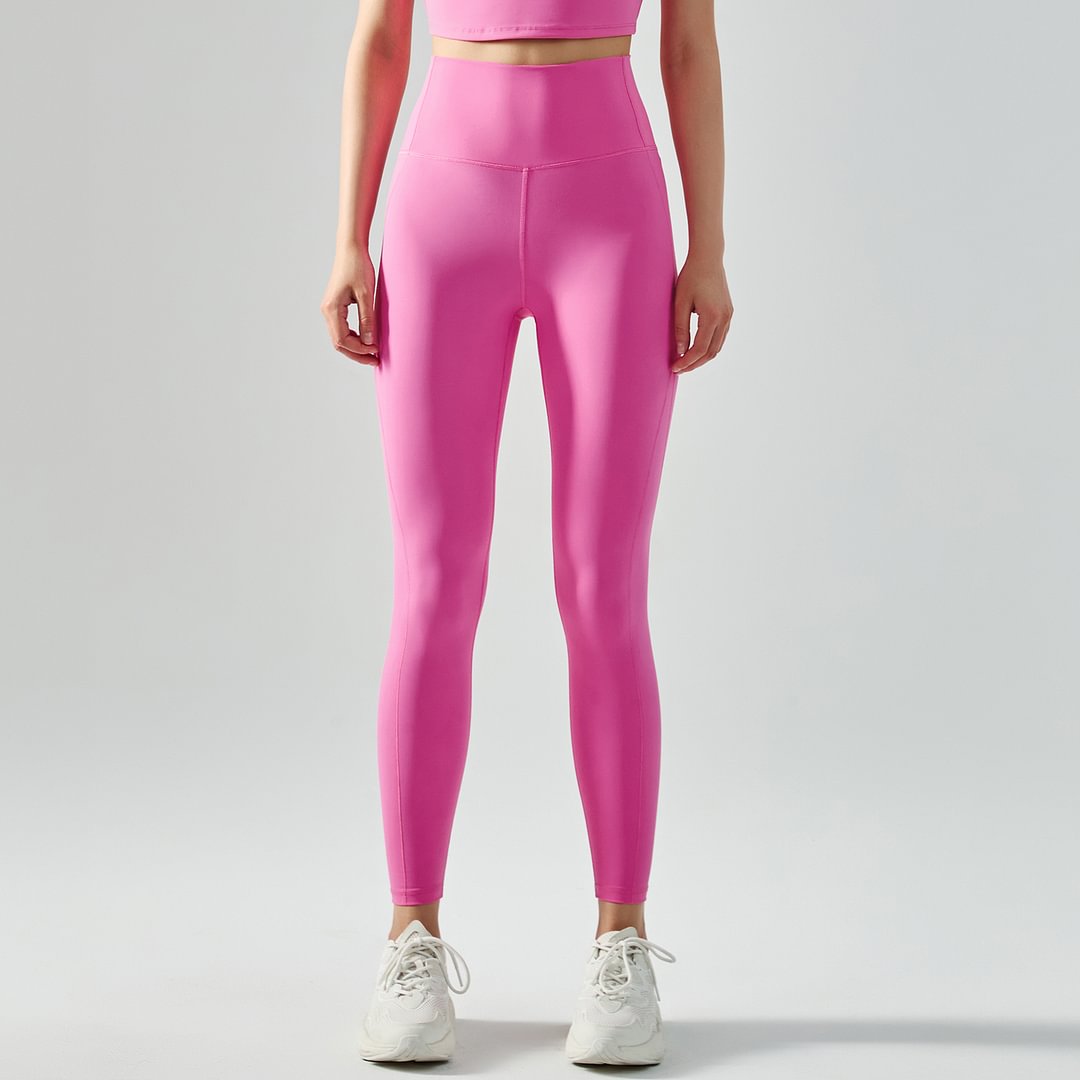 Hergymclothing Plum high waist mid rise butt lifting squat proof nylon sports yoga leggings for sale
