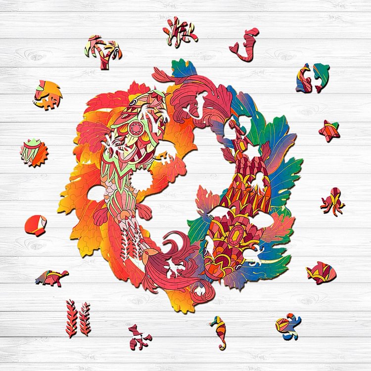 Sunnypuzzle™-Koi Fish Wooden Jigsaw Puzzle