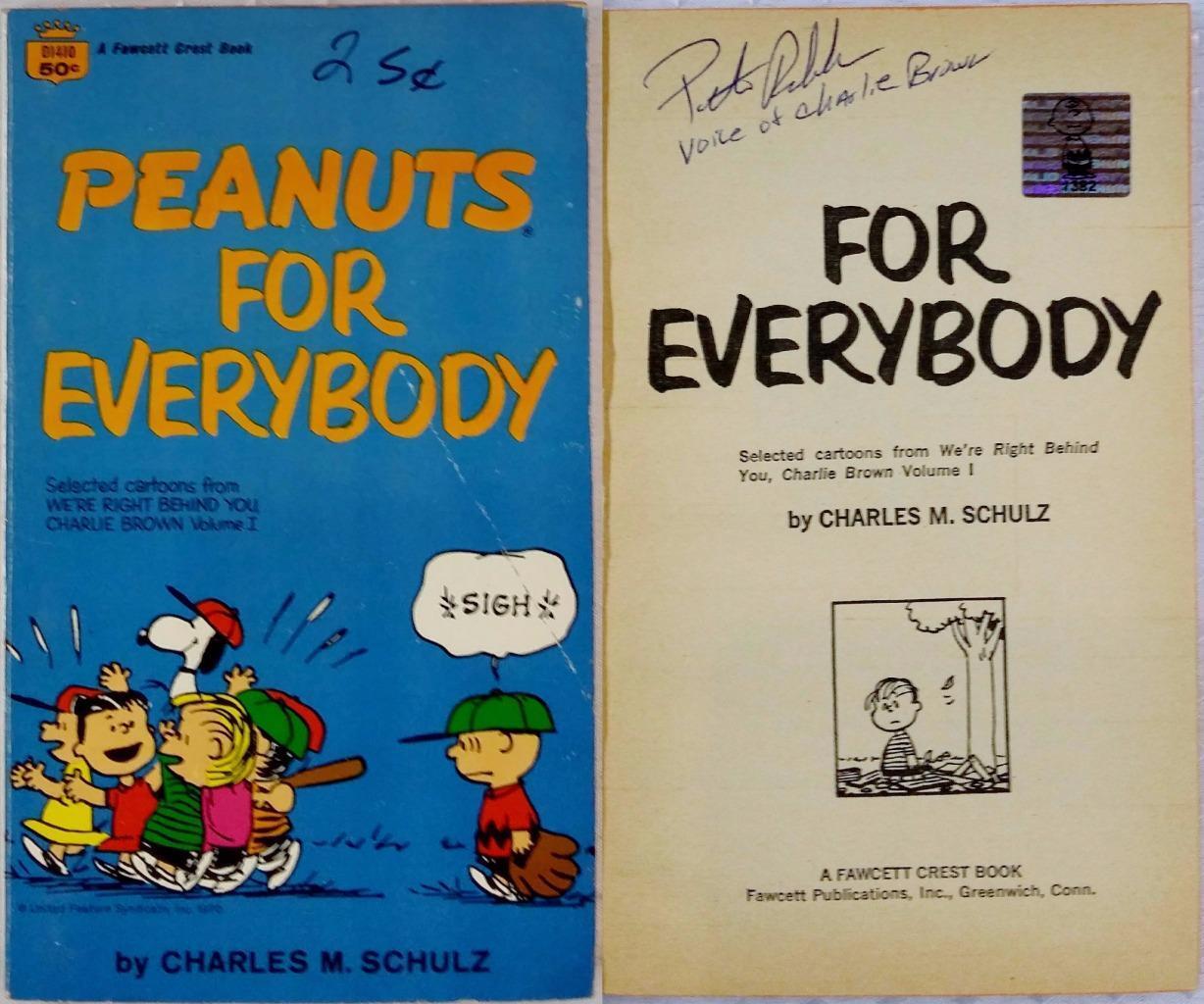 Peter Robbins Charlie Brown Signed Peanuts For Everybody Book OCDugout Exclusive