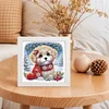 5D DIY Partial Special Shaped Drill Diamond Painting With Frame Kit Dog Decor 19.2x19.2cm