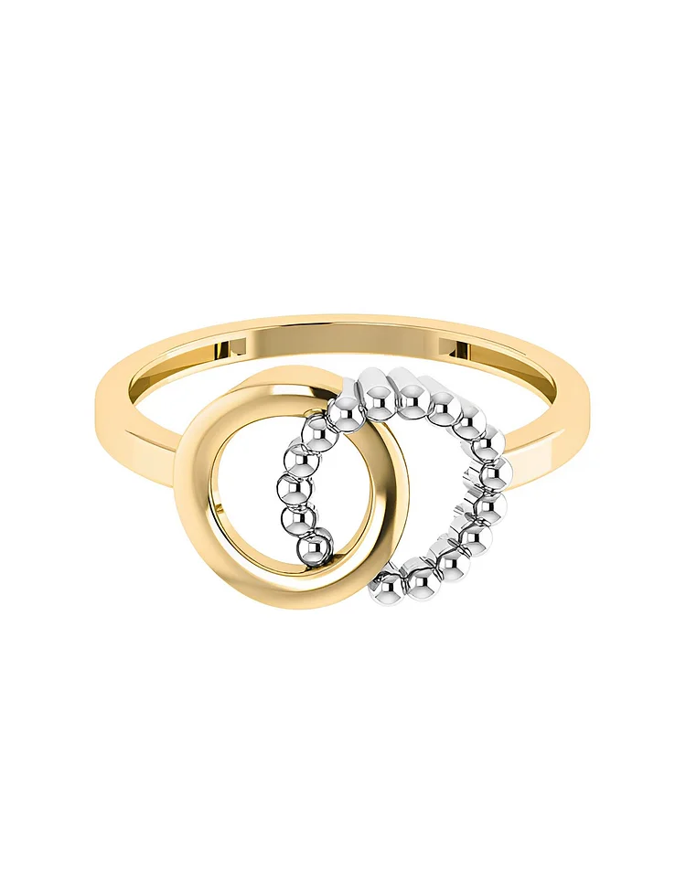 For Daughter - S925 Mother & Daughter Forever Linked Forever Loved Double Circle Bead Ring