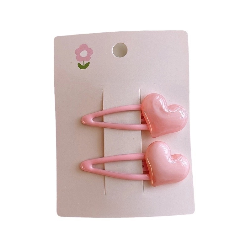 Spring New Sweet Pink Bow Bangs BB Clip Pinky Beige Girl Heart Children Barrettes Hair Accessories