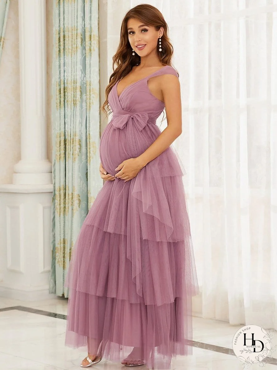 V-Neck Maternity Dress