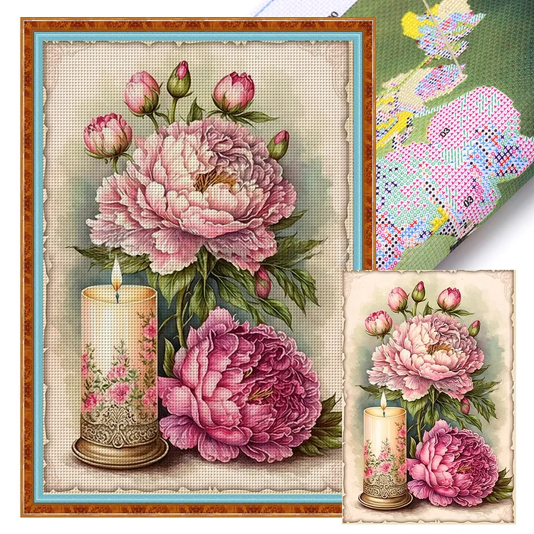 『HuaCan』Flower - 11CT Stamped Cross Stitch(40*60cm)