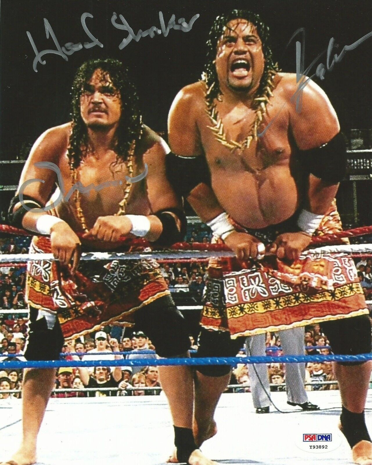 Rikishi Fatu & Samu Signed The Headshrinkers 8x10 Photo Poster painting PSA/DNA WWE Autograph