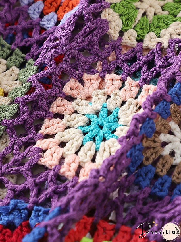Women's Sweater Vest Jumper Crochet Knit Embroidered Hole Floral Square Neck Stylish Sexy Daily Holiday Summer Spring