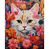 Cat In Flowers-14CT Stamped Cross Stitch 51*63cm/20.08*24.8in(Big Size)