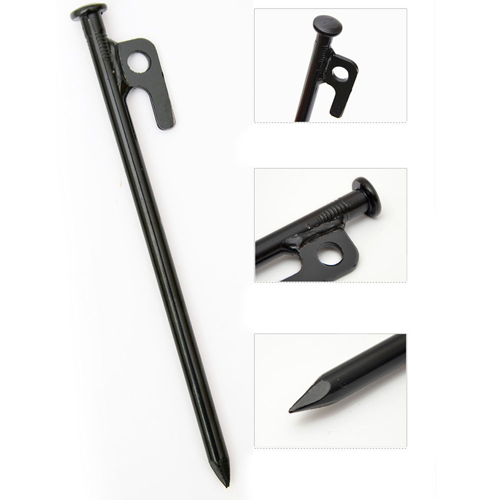 

4pcs Outdoor Camping Tent Ground Pegs Windproof Canopy Awning Fixed Nails, 4pcs 25cm nails+4pcs circles + 1 sack, 501 Original