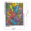 Peinture Diamant Drill Rond Papillon Et Fleur-40*50CM