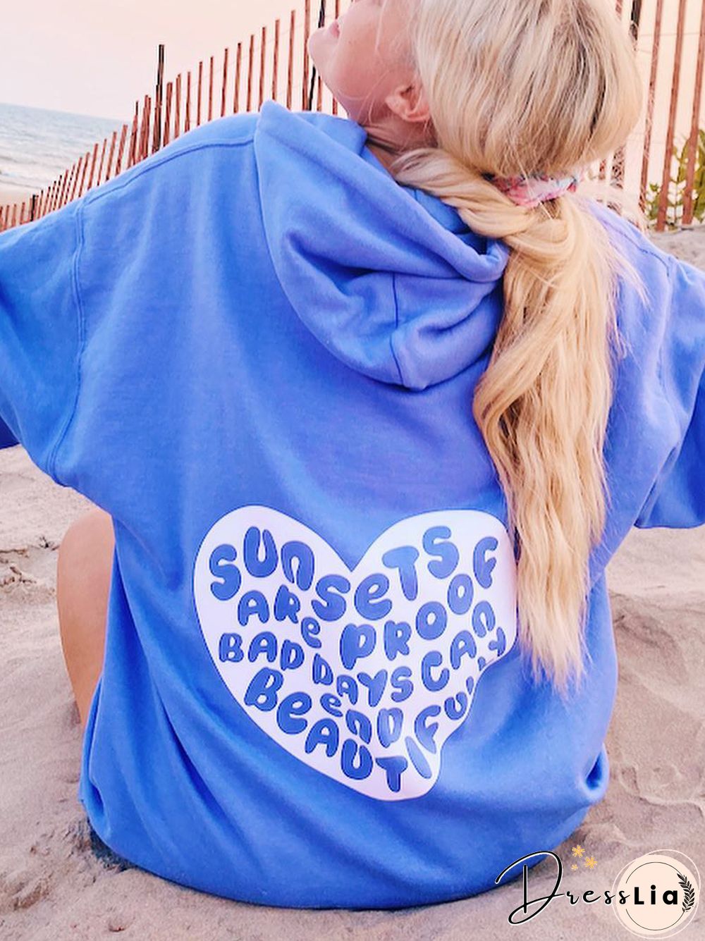 Heart Letters Print Women's Casual Sweatshirt