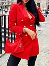 Solid Color Look-Thin Long Sleeves Blazer